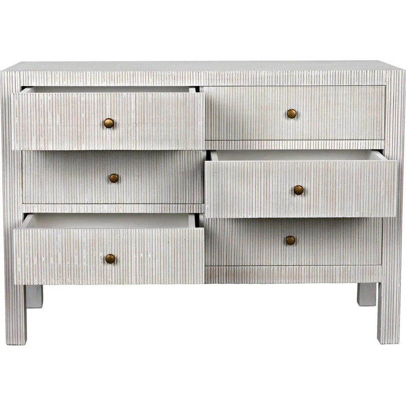 Conrad Wood White Dresser With 6 Drawers