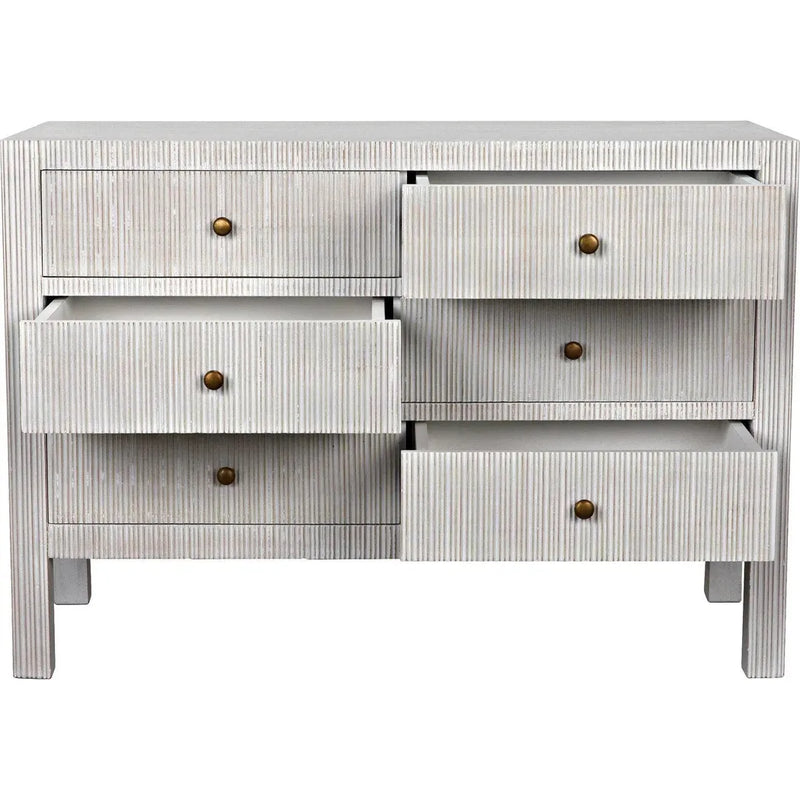 Conrad Wood White Dresser With 6 Drawers