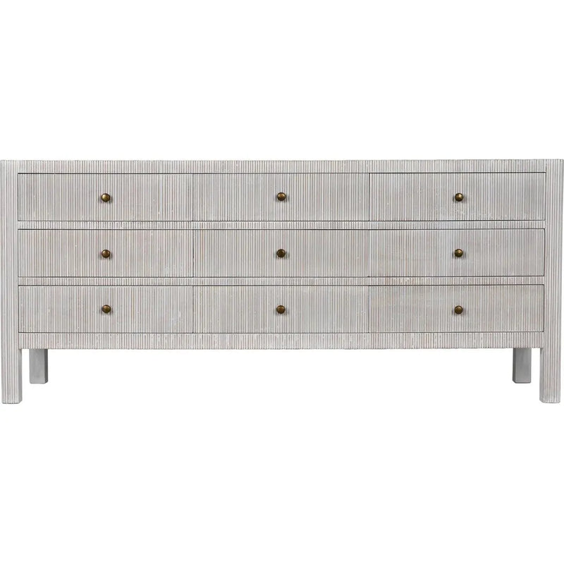 Conrad Wood White Dresser With 9 Drawers