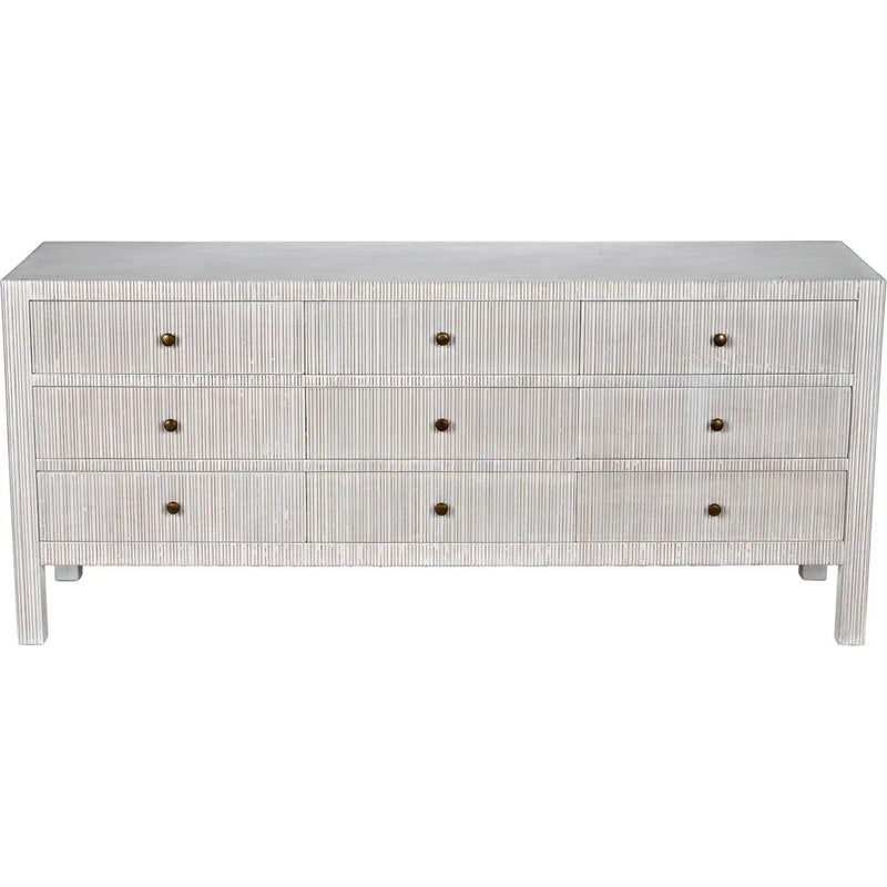 Conrad Wood White Dresser With 9 Drawers