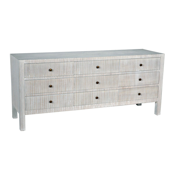 Conrad Wood White Dresser With 9 Drawers-Dressers-Noir-LOOMLAN