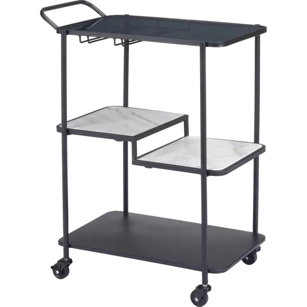 Constanza Bar Cart Black-Home Bar Carts-Zuo Modern-LOOMLAN