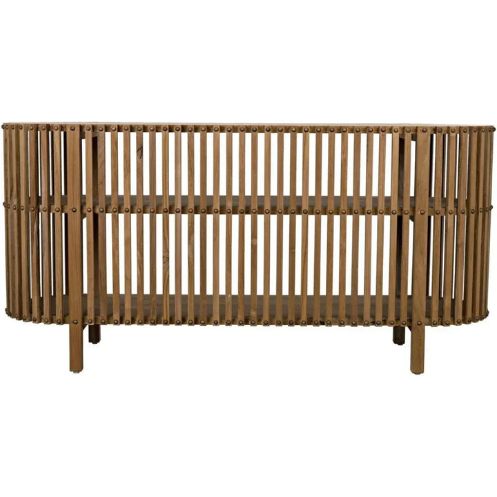 Consuela Teak Wood Geometric Console Table - LOOMLAN - Noir - Console Tables