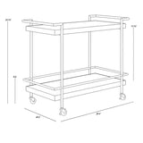 Contardi Steel Framed Elegance Bar Cart-Home Bar Carts-SUNPAN-LOOMLAN