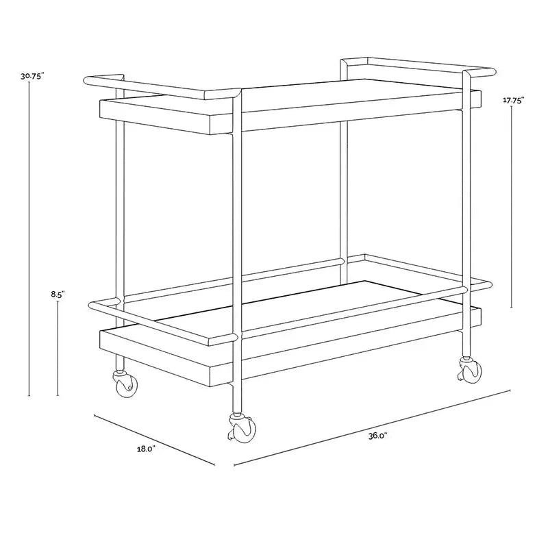 Contardi Steel Framed Elegance Bar Cart-Home Bar Carts-SUNPAN-LOOMLAN