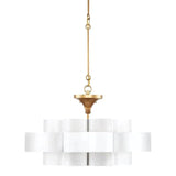 Contemporary Gold Leaf Grand Lotus White Chandelier Chandeliers LOOMLAN By Currey & Co
