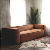 Contemporary Leather Club Sofa 100" Wide