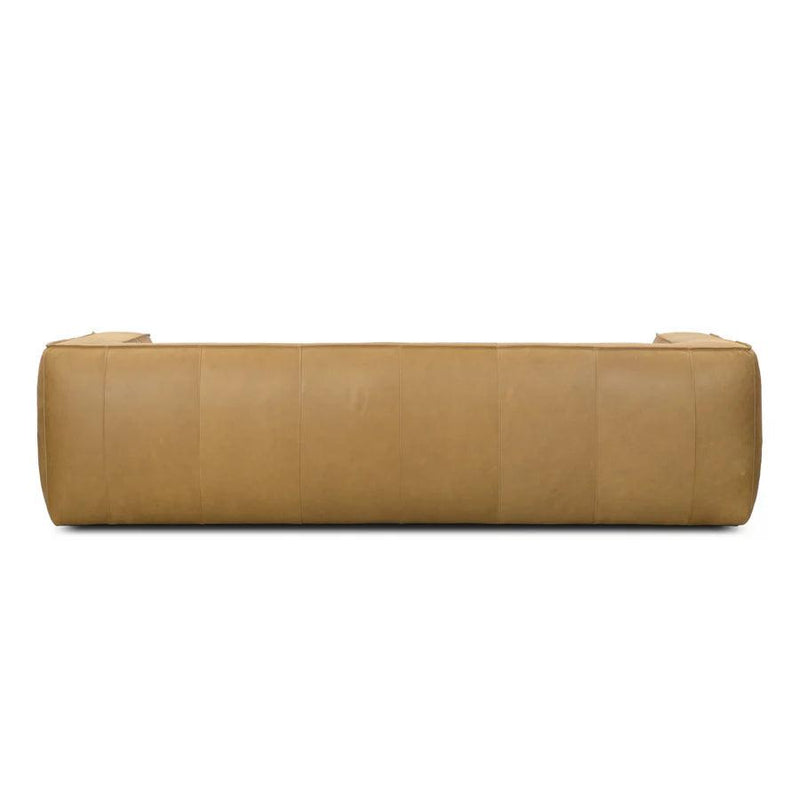 Contemporary Leather Club Sofa 100" Wide