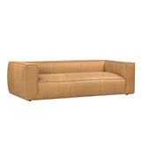 Contemporary Leather Club Sofa 100" Wide