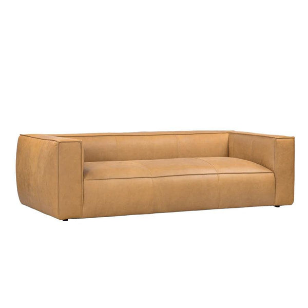 Contemporary Leather Club Sofa 100" Wide-Sofas & Loveseats-Uptown Sebastian-LOOMLAN