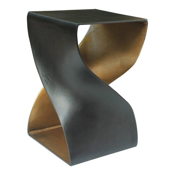 Contemporary Unique Shape Twist Accent Table Black Side Tables LOOMLAN By Moe's Home