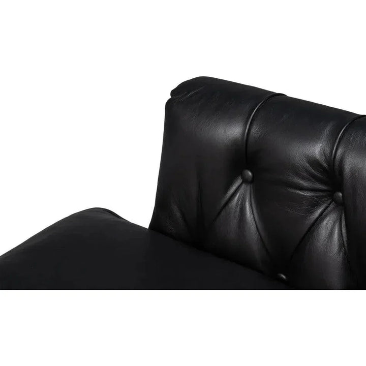 Coolidge Leather Black Swivel Arm Chair - LOOMLAN - Sarreid - Club Chairs