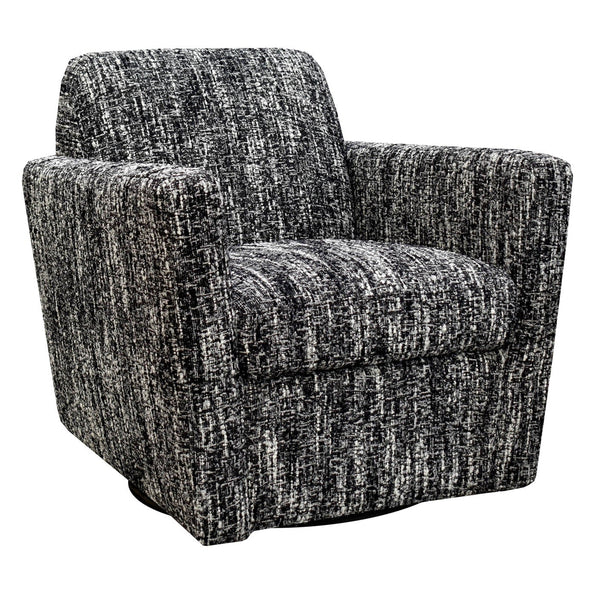 Cooper Black Fabric Swivel Club Chair