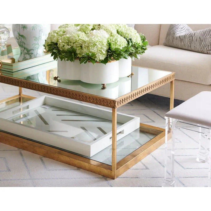 Copas Mirrored Top Rectangular Cocktail Table - LOOMLAN - Chelsea House - Coffee Tables