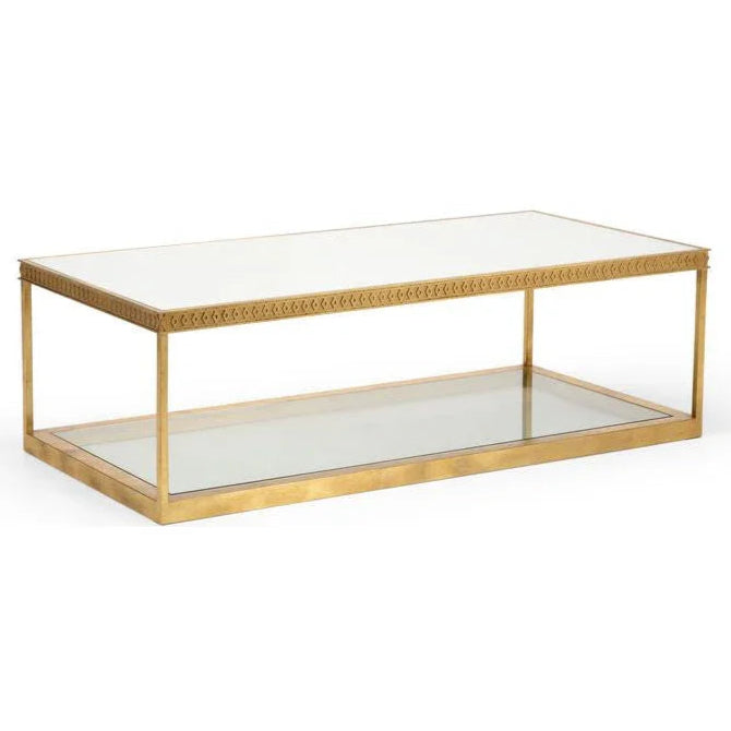 Copas Mirrored Top Rectangular Cocktail Table - LOOMLAN - Chelsea House - Coffee Tables