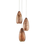 Copper Silver Painted Silver Rame 3-Light Multi-Drop Pendant Pendants LOOMLAN By Currey & Co
