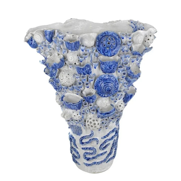Coral Reef Nature - Inspired Ceramic Vase - LOOMLAN - Currey & Co - Vases & Jars