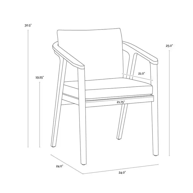 Coraline Fabric Outdoor Dining Armchair-Outdoor Dining Chairs-SUNPAN-LOOMLAN