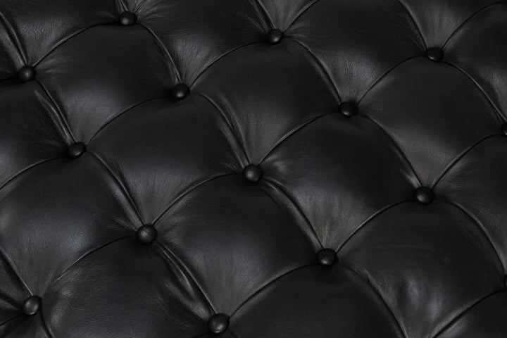 Corbet Tufted Leather Cocktail Ottoman - LOOMLAN - Sarreid - Ottomans