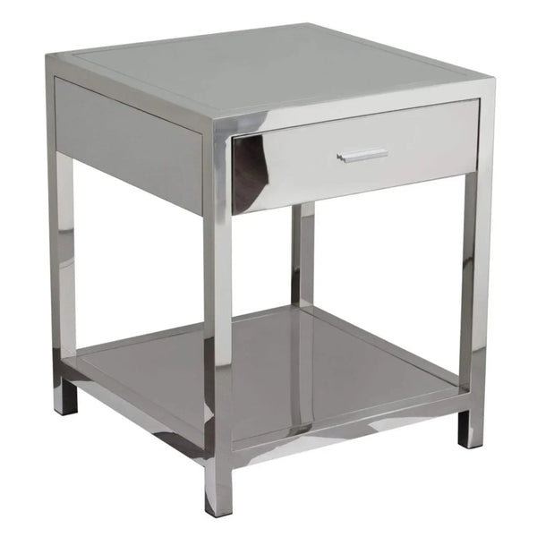 Corleo One Drawer Steel Accent Table - LOOMLAN - Diamond Sofa - Side Tables