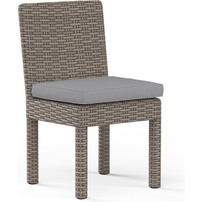 Coronado Sunbrella Armless Outdoor Dining Chair 2PC-Outdoor Dining Chairs-Sunset West-Canvas Granite-LOOMLAN