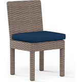 Coronado Sunbrella Armless Outdoor Dining Chair 2PC-Outdoor Dining Chairs-Sunset West-Spectrum Indigo-LOOMLAN