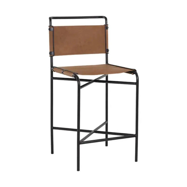 Corrigan Leather Counter Stool-Counter Stools-SUNPAN-LOOMLAN