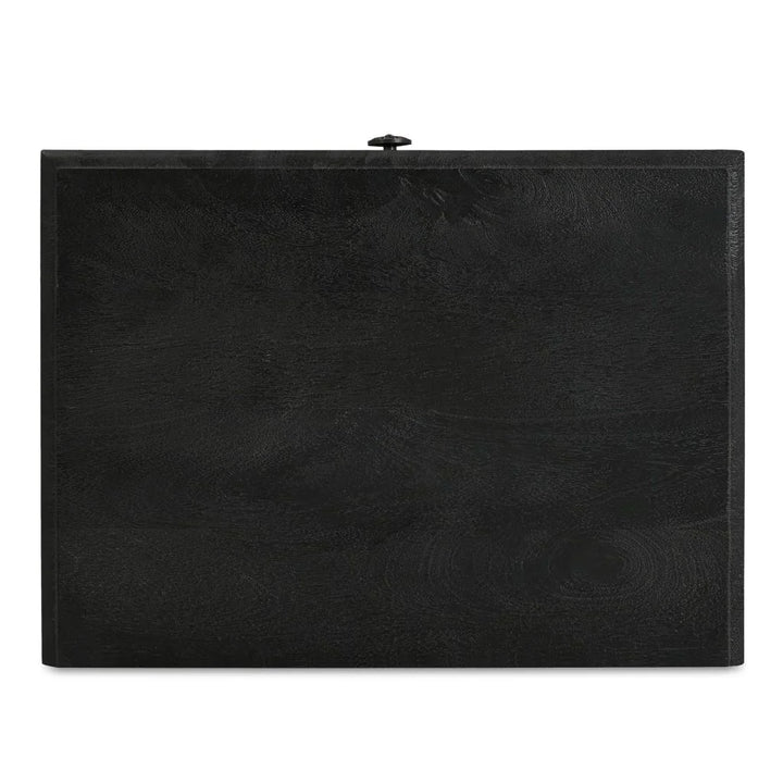 Corrine Antique Black Floral Handle Nightstand - LOOMLAN - Moe's Home - Nightstands