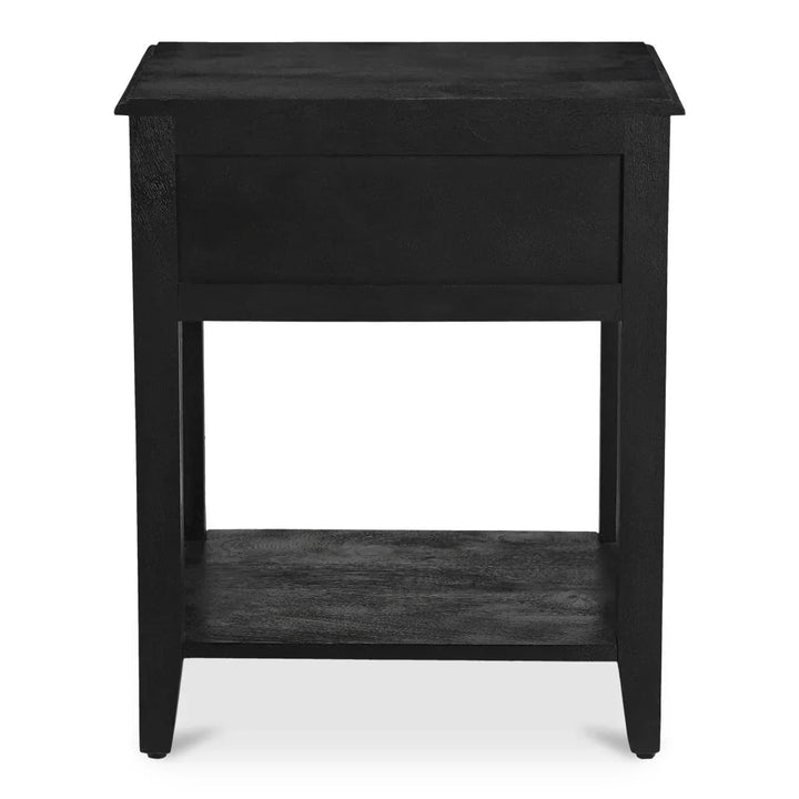 Corrine Antique Black Floral Handle Nightstand - LOOMLAN - Moe's Home - Nightstands