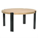 Corso Wood and Steel Round Dining Table-Dining Tables-Noir-LOOMLAN
