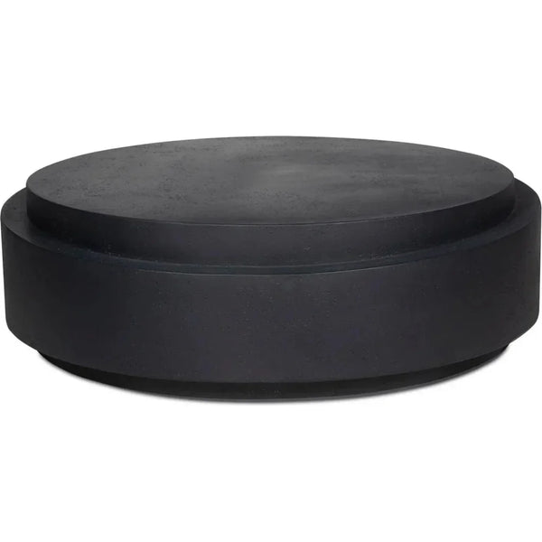 Cosmo Concrete Outdoor Round Coffee Table-Outdoor Coffee Tables-Moe's Home-Black-LOOMLAN