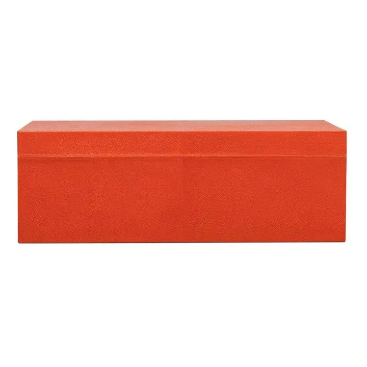 Cosmos Leather & Mdf Orange Nesting Boxes Set of 3 - LOOMLAN - Sarreid - Boxes & Bowls
