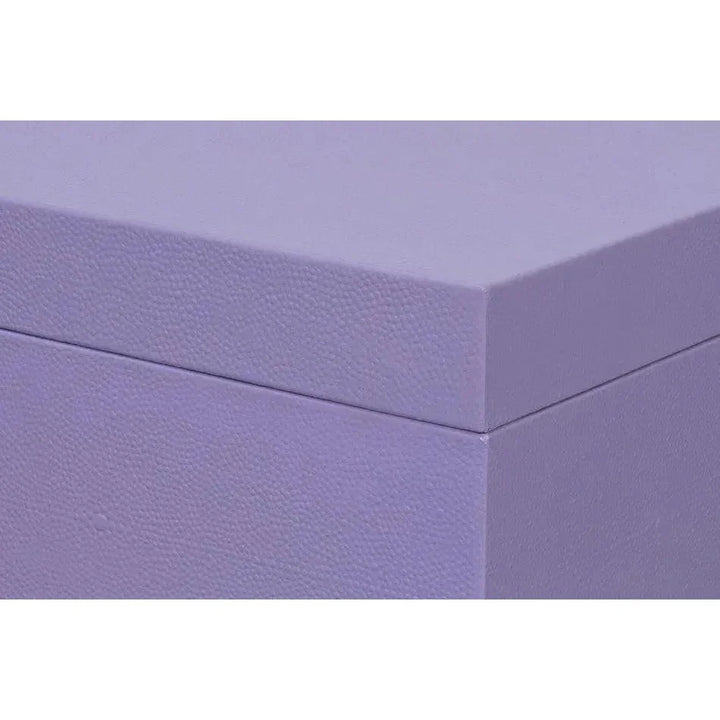 Cosmos Leather & Mdf Purple Nesting Boxes Set of 3 - LOOMLAN - Sarreid - Boxes & Bowls