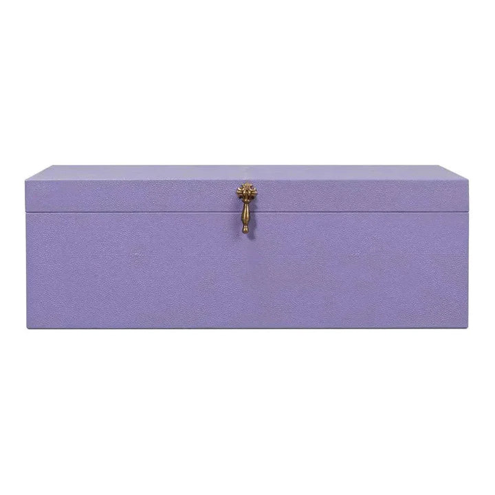 Cosmos Leather & Mdf Purple Nesting Boxes Set of 3 - LOOMLAN - Sarreid - Boxes & Bowls