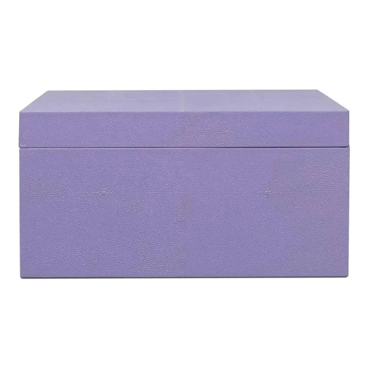 Cosmos Leather & Mdf Purple Nesting Boxes Set of 3 - LOOMLAN - Sarreid - Boxes & Bowls