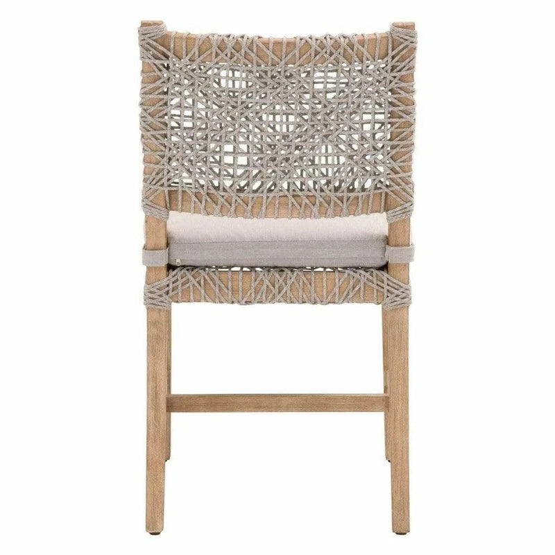 Costa Dining Chair Set of 2 Taupe & White Rope Mahogany Wood Dining Chairs LOOMLAN By Essentials For Living