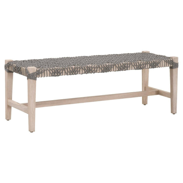 Costa Outdoor Bench Teak Wood Performance Rope Outdoor Benches LOOMLAN By Essentials For Living