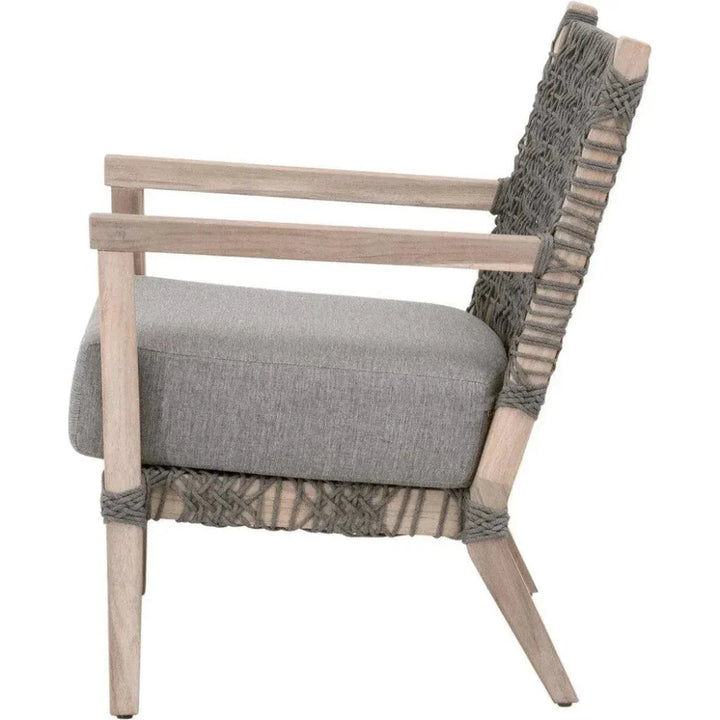 Costa Outdoor Club Chair Gray Teak-Outdoor Accent Chairs-Essentials For Living-LOOMLAN