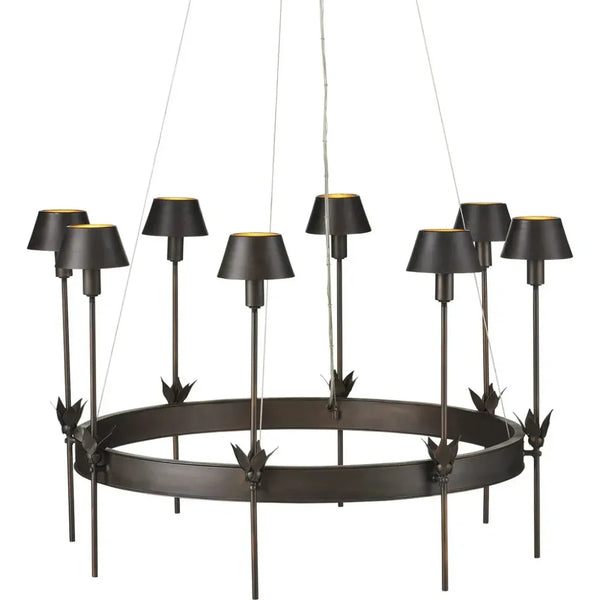 Coterie Bronze Chandelier - LOOMLAN - Currey & Co - Chandeliers