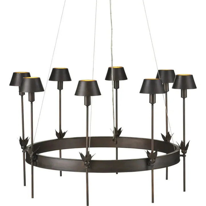 Coterie Bronze Chandelier - LOOMLAN - Currey & Co - Chandeliers