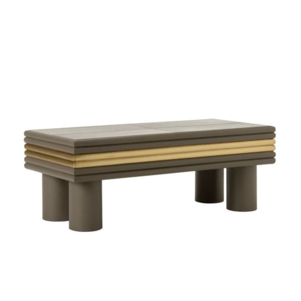 Coulter Soft Leather Warpped Cocktail Table-Coffee Tables-Chelsea House-Grey-LOOMLAN