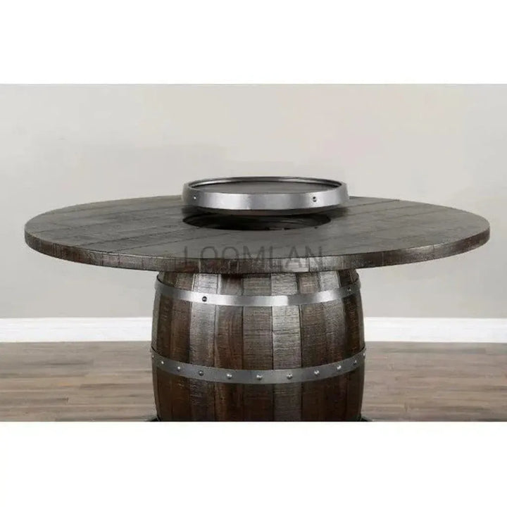 Counter Height Rustic Barrell Pub Table - LOOMLAN - Sunny D - Counter Tables