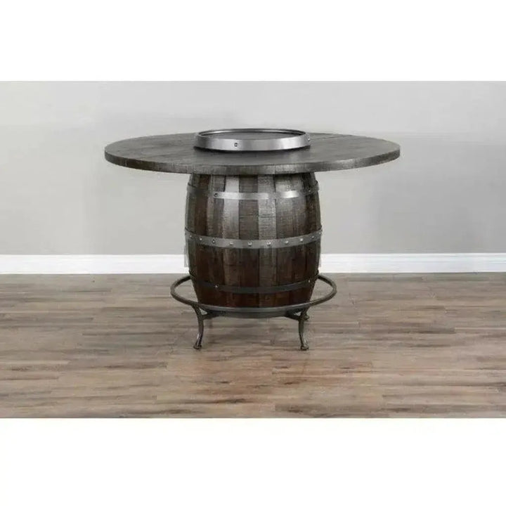 Counter Height Rustic Barrell Pub Table - LOOMLAN - Sunny D - Counter Tables