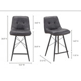 Counter Stool Grey Industrial Counter Stools LOOMLAN By Moe's Home