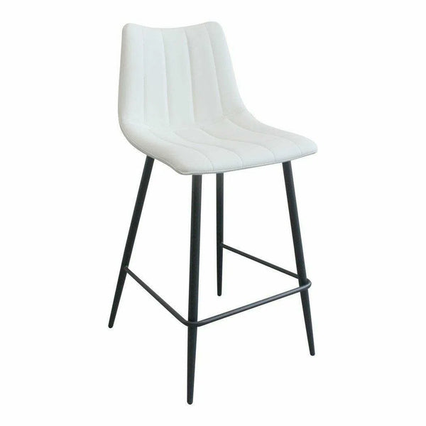 Counter Stool Ivory (Set of 2) White Contemporary Counter Stools LOOMLAN By Moe's Home