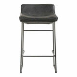Counter Stool Onyx Black Leather Black Contemporary Counter Stools LOOMLAN By Moe's Home
