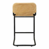 Counter Stool Sunbaked Tan Leather Brown Industrial Counter Stools LOOMLAN By Moe's Home