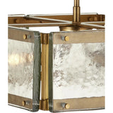 Countervail Metal & Glass Gold Square Semi-Flush Mount-Flush Mounts-Currey & Co-LOOMLAN