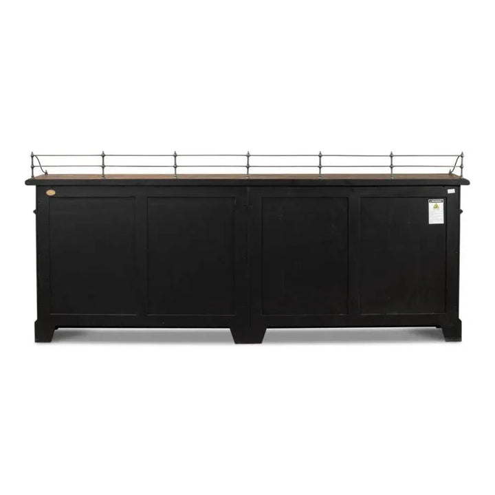 96 Inch Rustic Wood Sideboard with 6 Doors | LOOMLAN