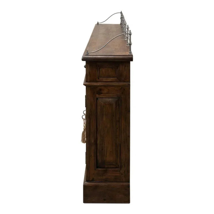 96 Inch Rustic Wood Sideboard with 6 Doors | LOOMLAN